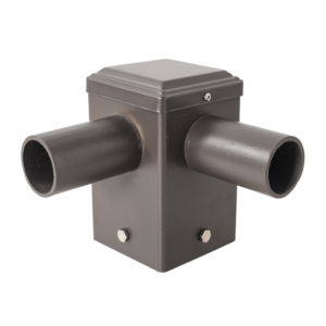4in Square Pole Tenon Adapter 2 Horizontal 2-3/8in O.D. Tenon 90°