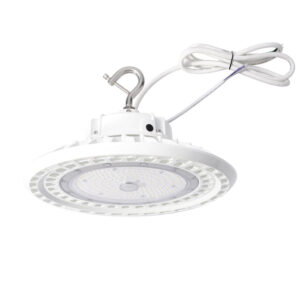 100/120/150W Wattage Selectable White Housing LED UFO High Bay Light AC 100-277V CCT 5000K
