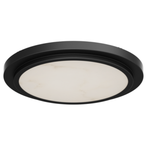 9"/12" Alabaster Flush Mount LED Ceiling Light - Black Finish | 18W/24W | 5CCT Tunable (2700K-5000K) | Triac Dimmable | ENERGY STAR & ETL Certified