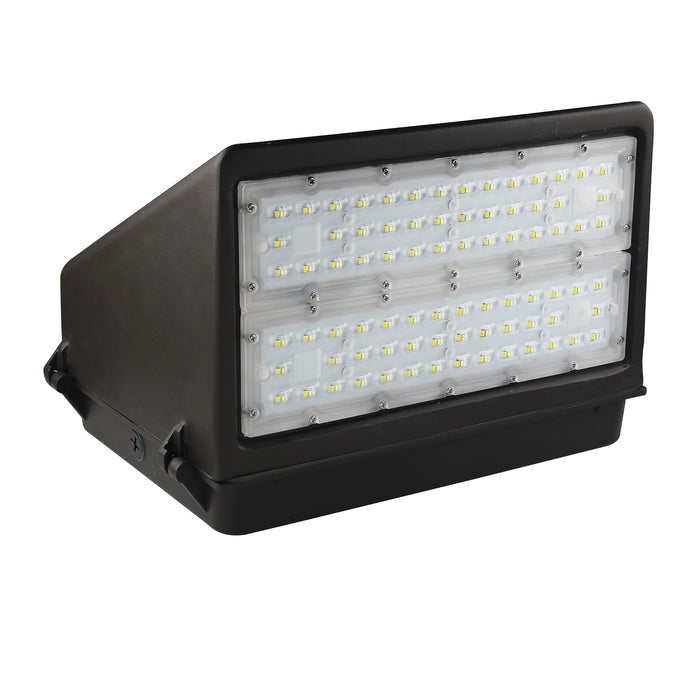 100W LED Full Cut Off Wall Pack Light AC 100-277V CCT 5000K With Photocell