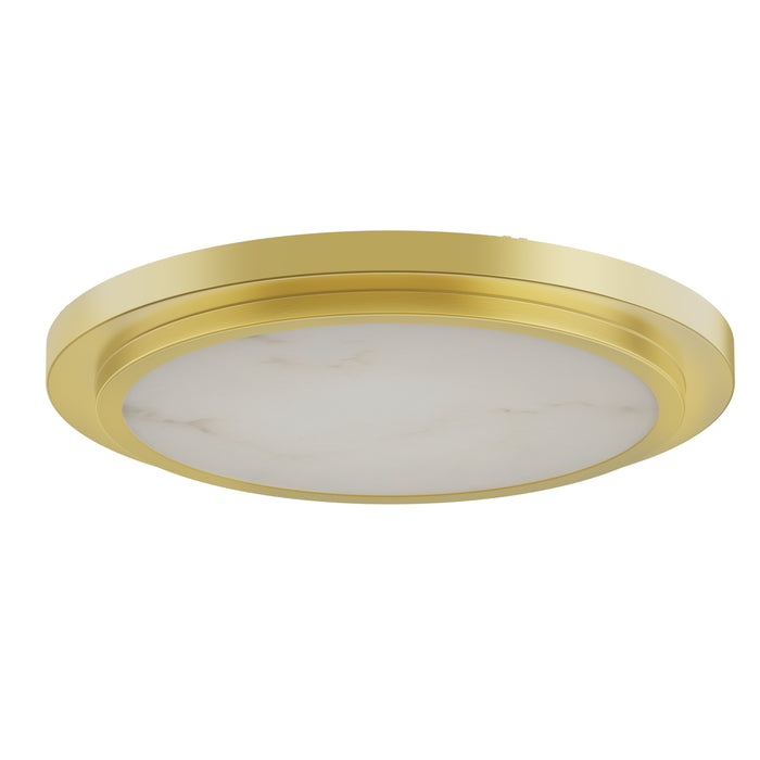 9"/12" Alabaster Flush Mount LED Ceiling Light - Gold Finish | 18W/24W | 5CCT Tunable (2700K-5000K) | Triac Dimmable | ENERGY STAR & ETL Certified