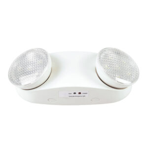 LED Emergency Light-Two Adjustable Heads-Battery Backup-White Housing