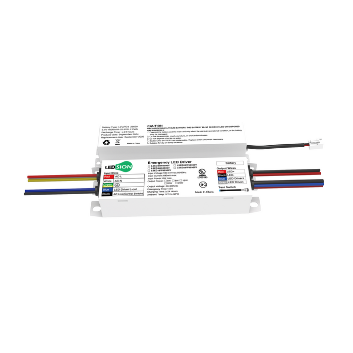 8W Emergency Backup Battery-Input AC 100-347V