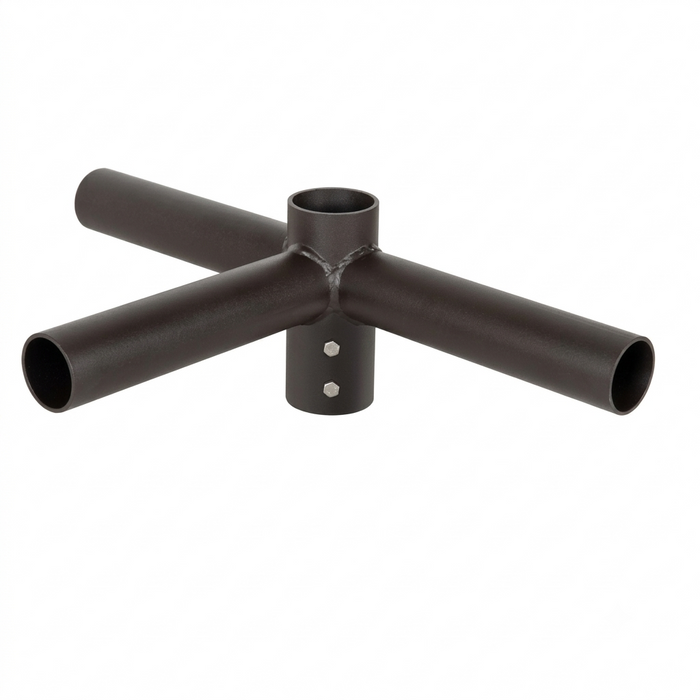Tenon Adapter -Round Pole Tenon Spoke Triple Bracket - 90 Degree Arms