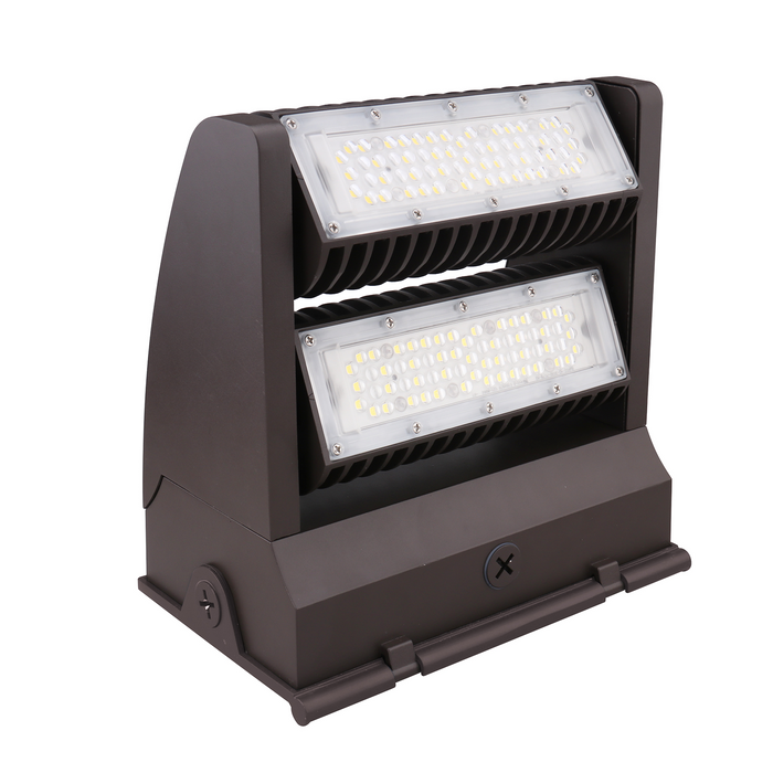 80W LED Rotatable Wall Pack Light Brown Housing AC 120-277V CCT 5000K